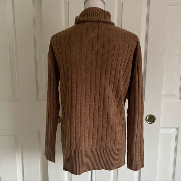 Theory Wool & Cashmere-Blend Tunic Sweater Brown size p / US 0 NEW MSRP $375 - Picture 6 of 8